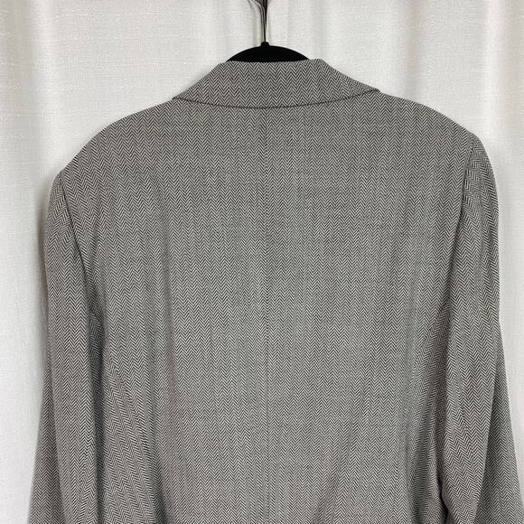 Lafayette 148 New York Black&White Chevron Virgin Wool One Button Blazer Sz.16 - Picture 10 of 13